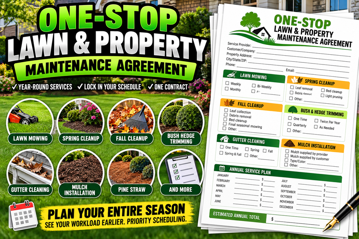 ONE-STOP LAWN & PROPERTY MAINTENANCE CONTRACT